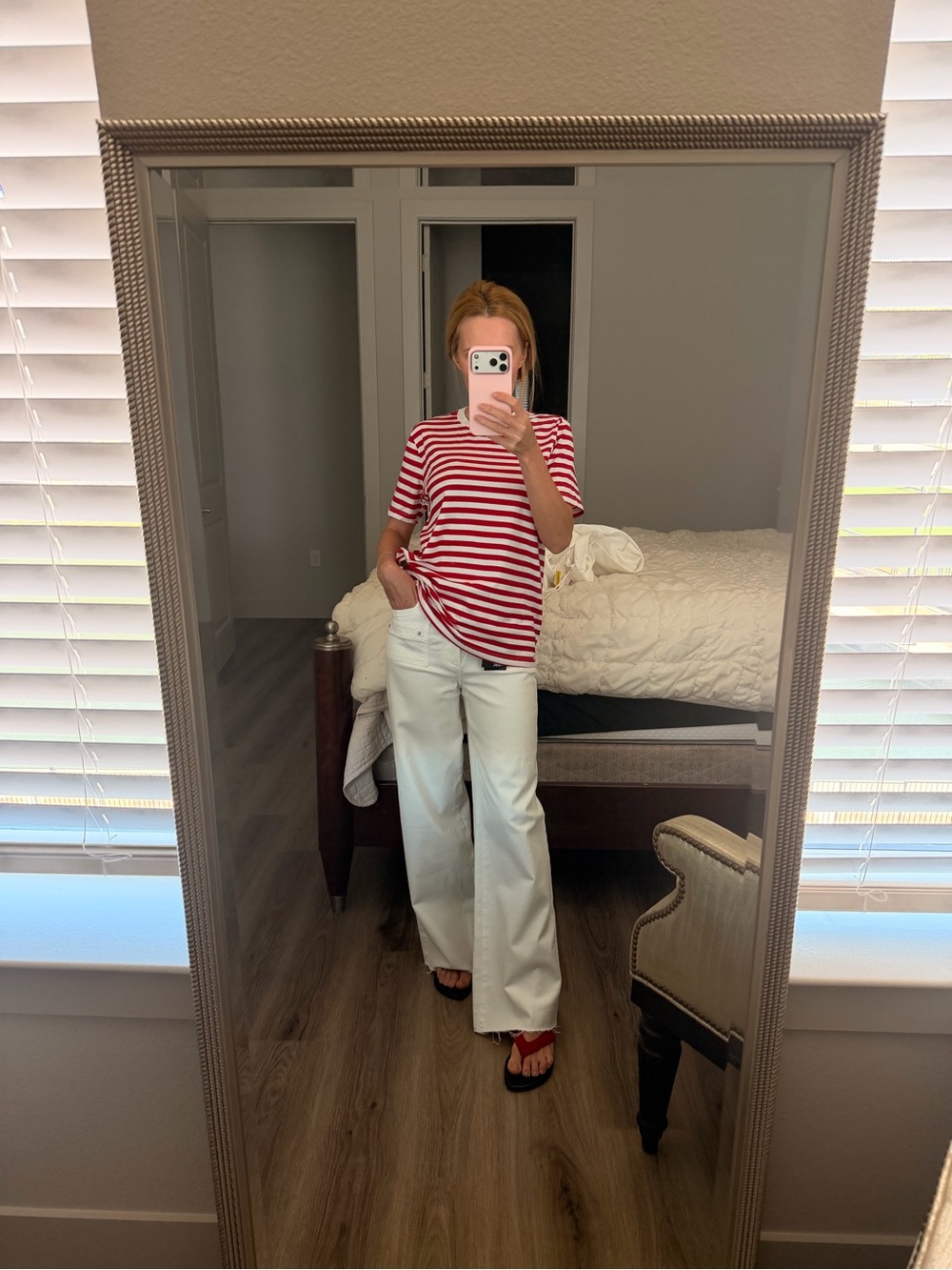 Ag Adriano Goldschmied Red & White Striped Kids Tee